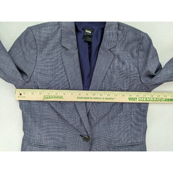 Ann Taylor Factory Women's Blazer Size 4 Blue One-Button Suit Jacket Career - Picture 6 of 10